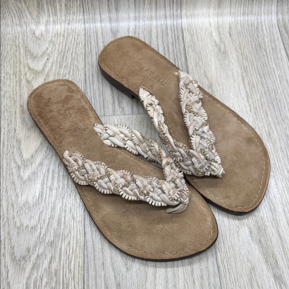 Chocolat Blu Woven Cream Sandals